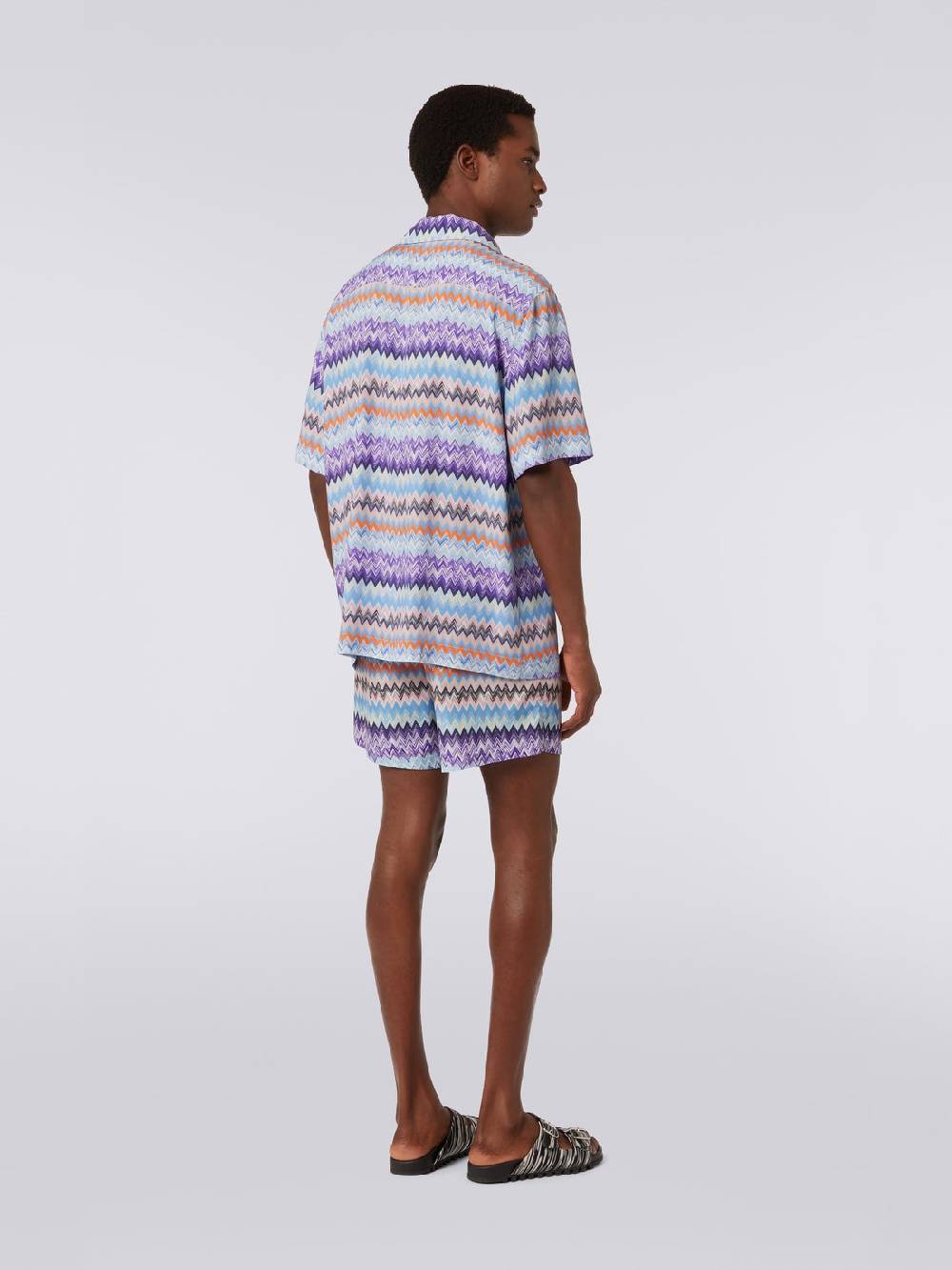 M Missoni Camicia a maniche corte modello bowling in viscosa chevron Offerte stagionali