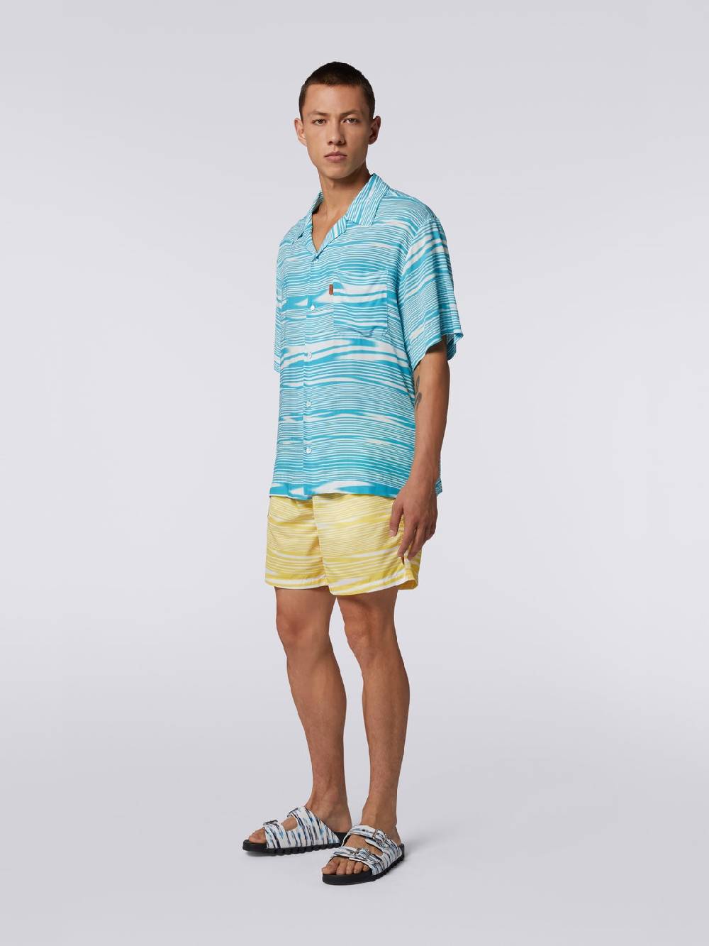 M Missoni Camicia a maniche corte modello bowling in viscosa Comprane uno, ottenene uno gratis