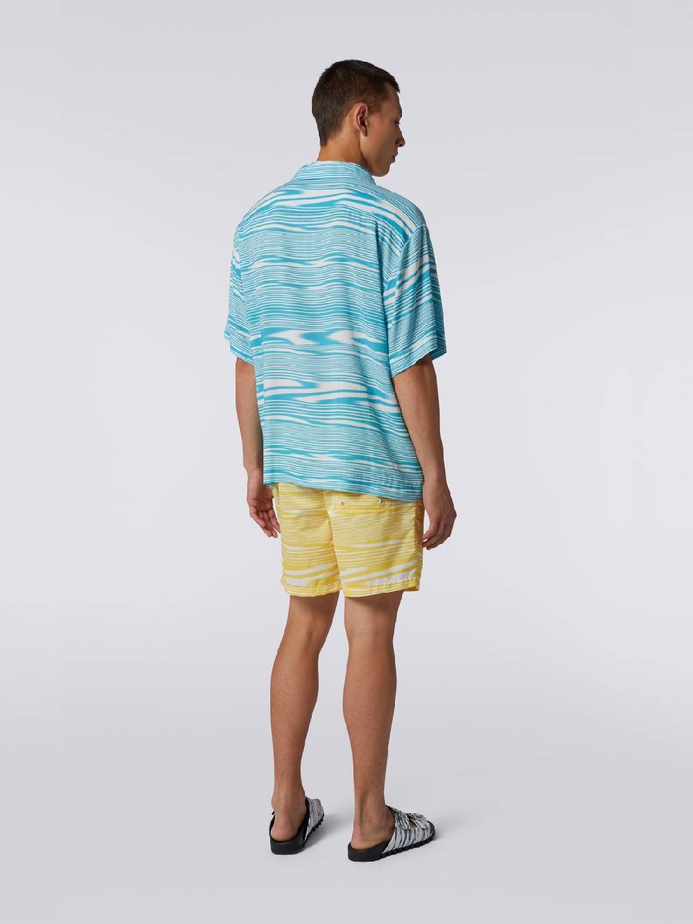 M Missoni Camicia a maniche corte modello bowling in viscosa Comprane uno, ottenene uno gratis
