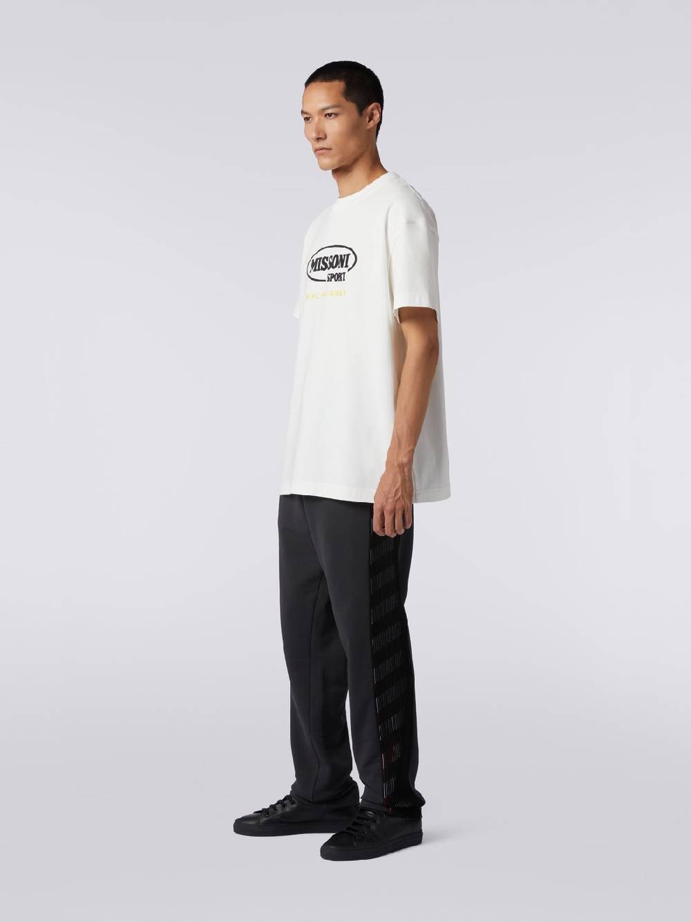 M Missoni Pantaloni sportivi in cotone con inserto in maglia in collaborazione con Mike Maignan Enormi risparmi