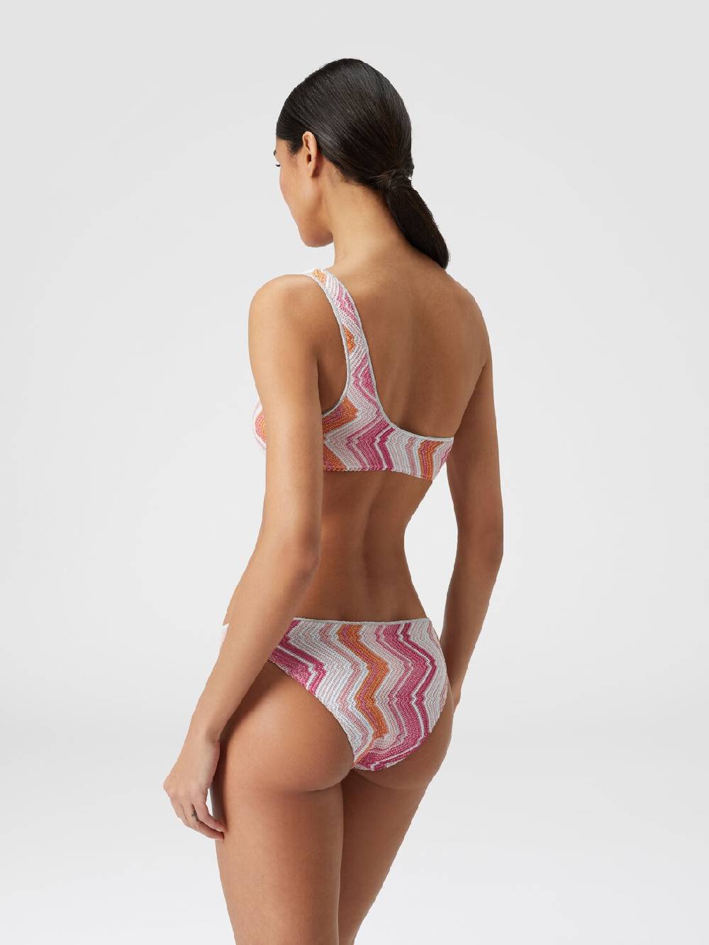 M Missoni Bikini monospalla in misto viscosa chevron con lurex Super Saving Price