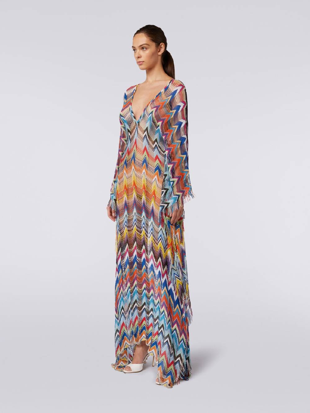 M Missoni Caftano copricostume lungo con frange e lurex Latest stili