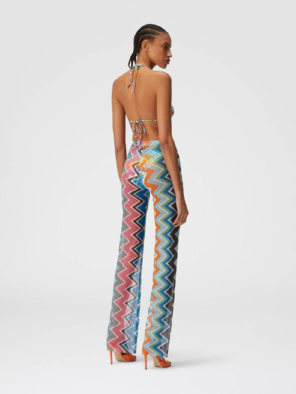 M Missoni Pantaloni copricostume in tulle stampa zig zag Ultimo giorno