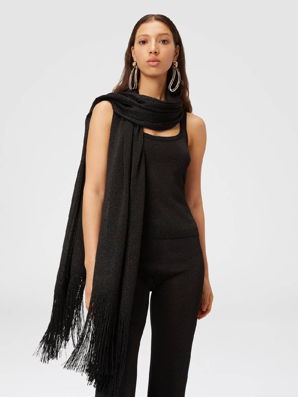 M Missoni Stola in maglia di viscosa e nylon con frange Fino al 50% di sconto