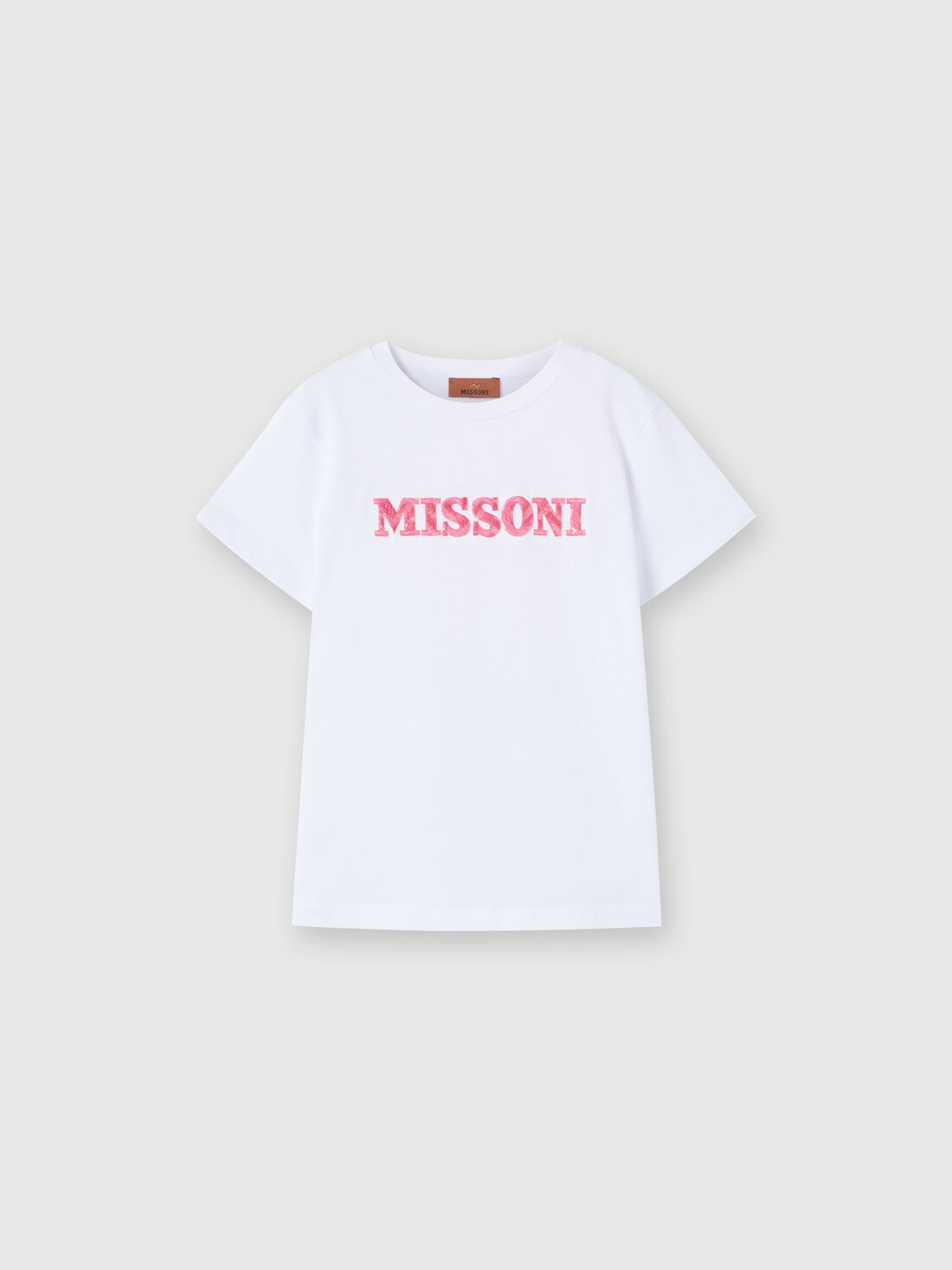 M Missoni T-shirt a maniche corte in cotone con scritta logo Solo un giorno rimasto