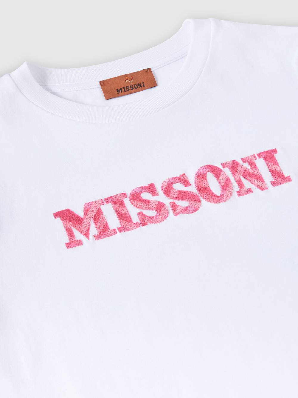 M Missoni T-shirt a maniche corte in cotone con scritta logo Solo un giorno rimasto