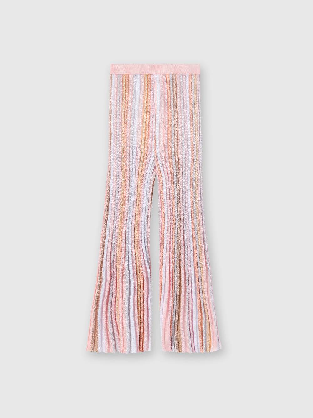 M Missoni Pantaloni in maglia di viscosa plissée con paillettes Limitato a 3 giorni