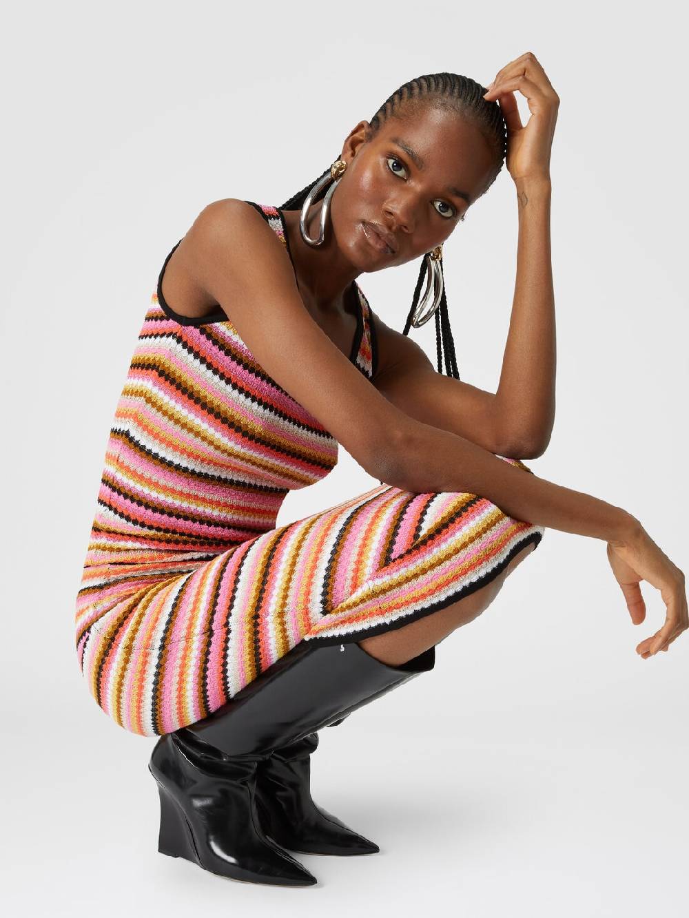 M Missoni Gonna midi in cotone e viscosa zig zag Sconti questo mese