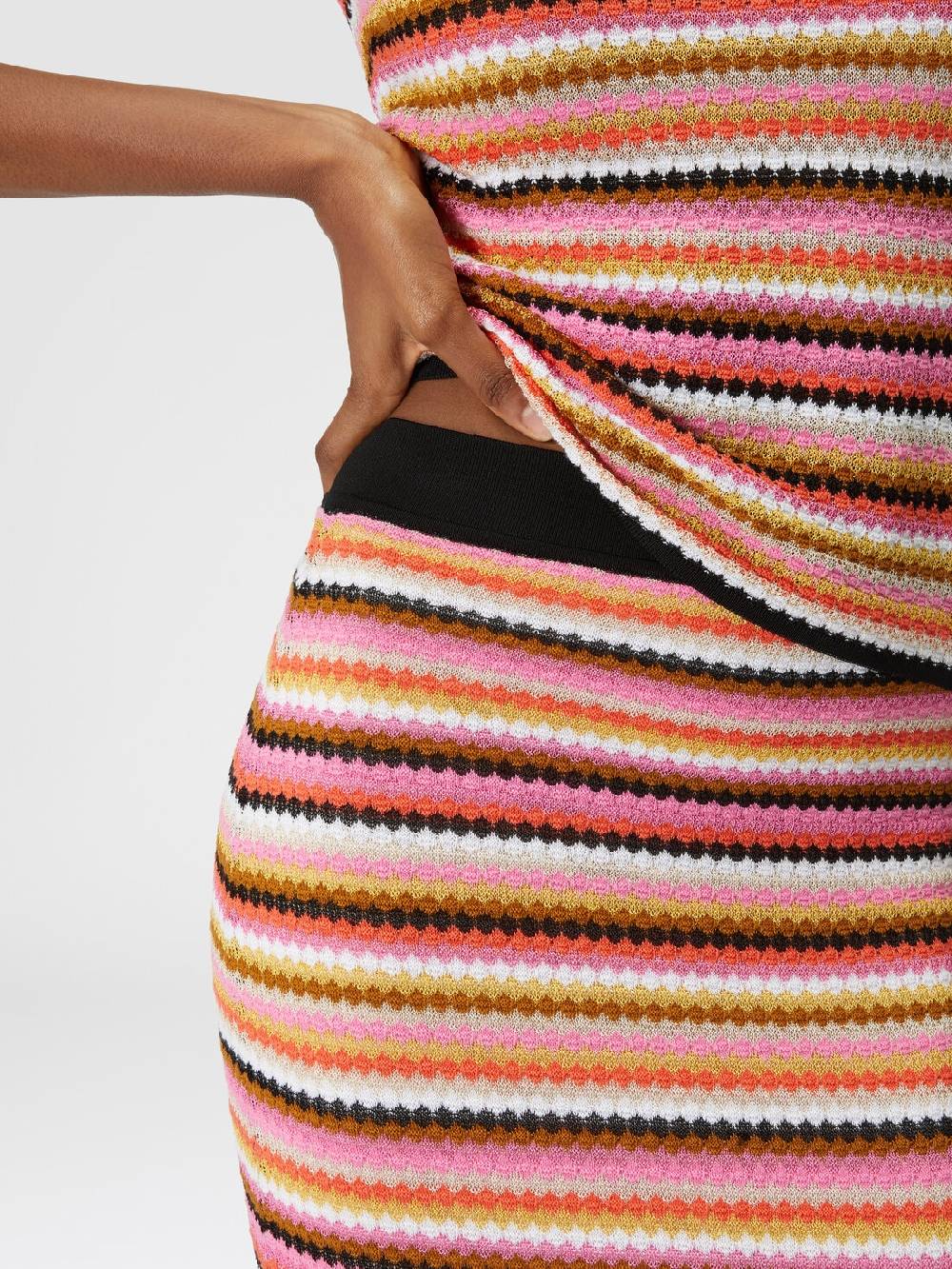 M Missoni Gonna midi in cotone e viscosa zig zag Sconti questo mese