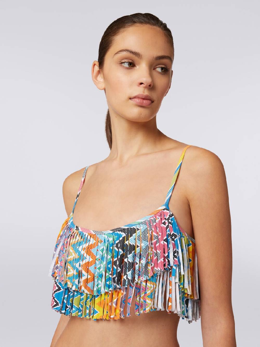 M Missoni Bikini in tessuto stretch stampato con top frange Soddisfazione Garantita
