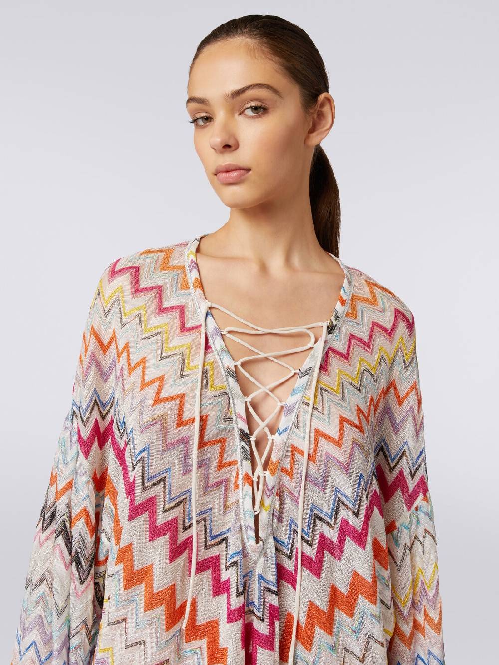 M Missoni Caftano copricostume corto con motivo zig zag e lurex Acquista Ora