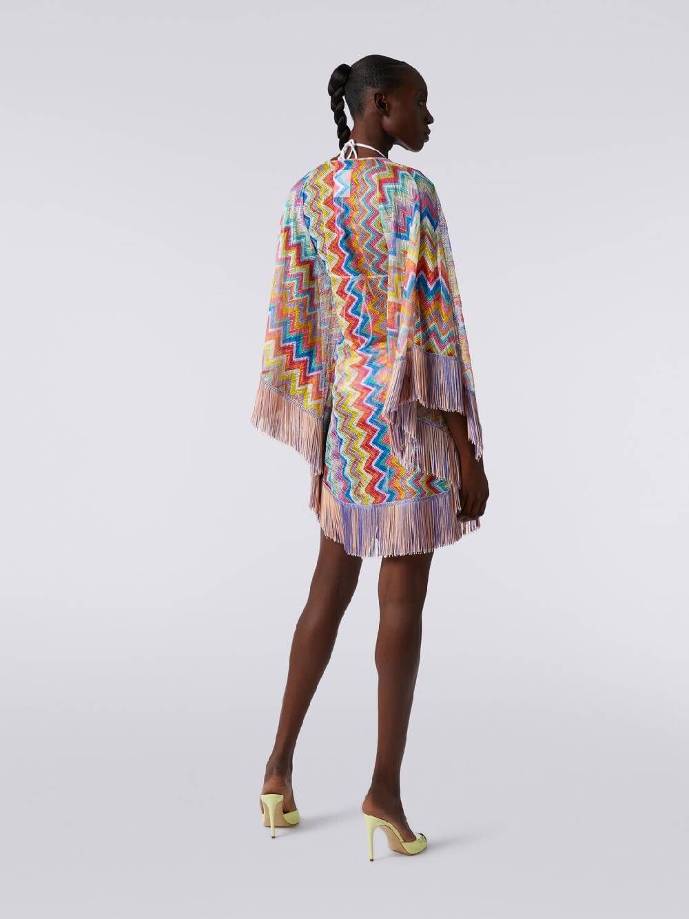 M Missoni Caftano copricostume corto stampa zig zag con frange Fino Al -60%