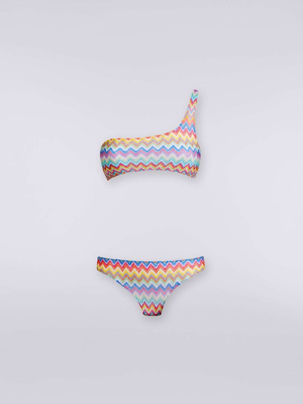M Missoni Bikini monospalla con stampa zig zag Sconto