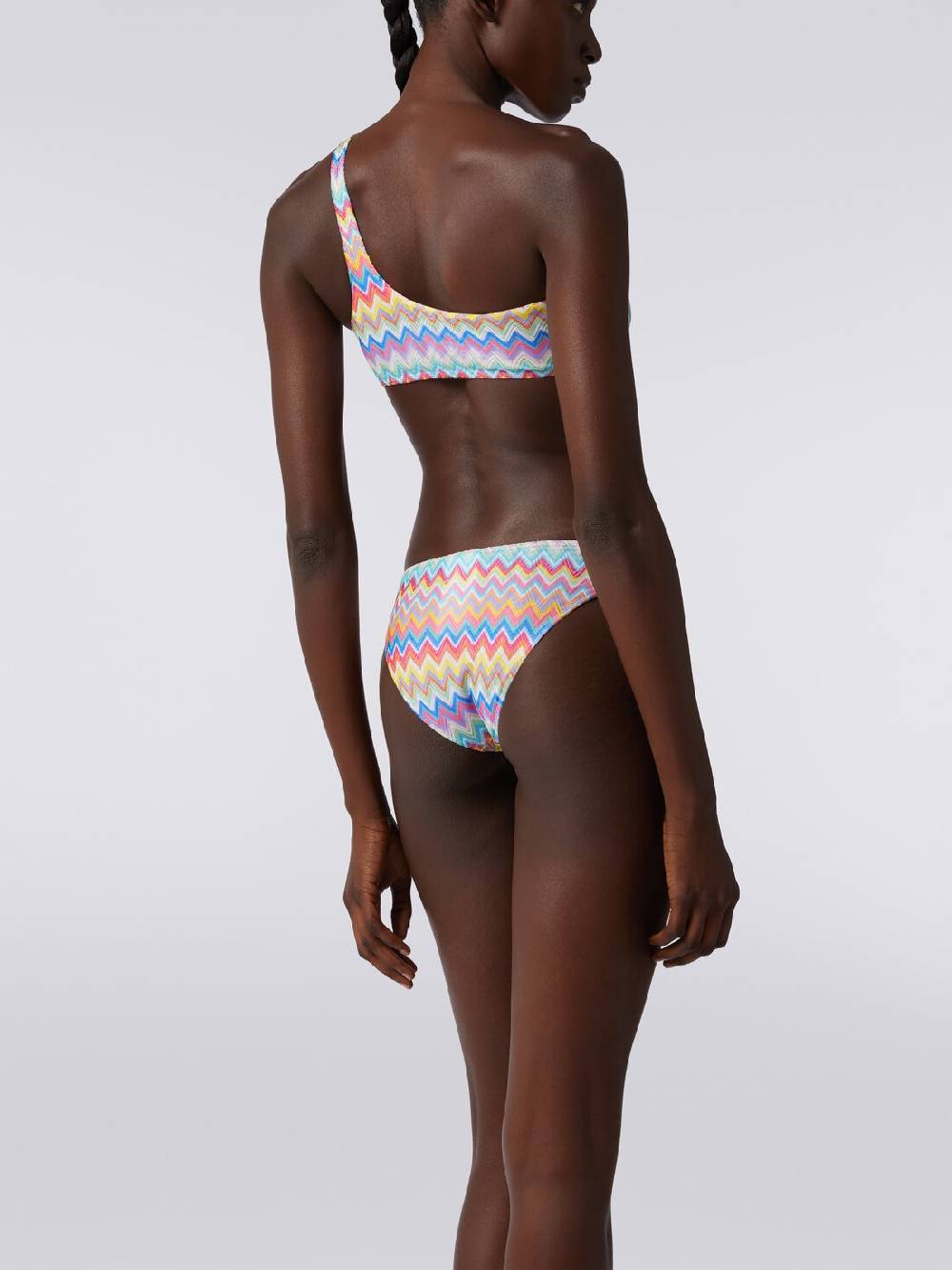 M Missoni Bikini monospalla con stampa zig zag Sconto