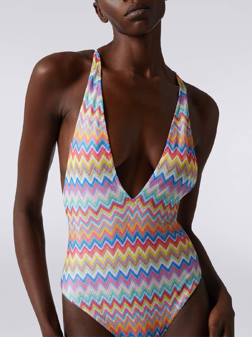 M Missoni Costume intero stampa zig zag con scollatura a V Economico
