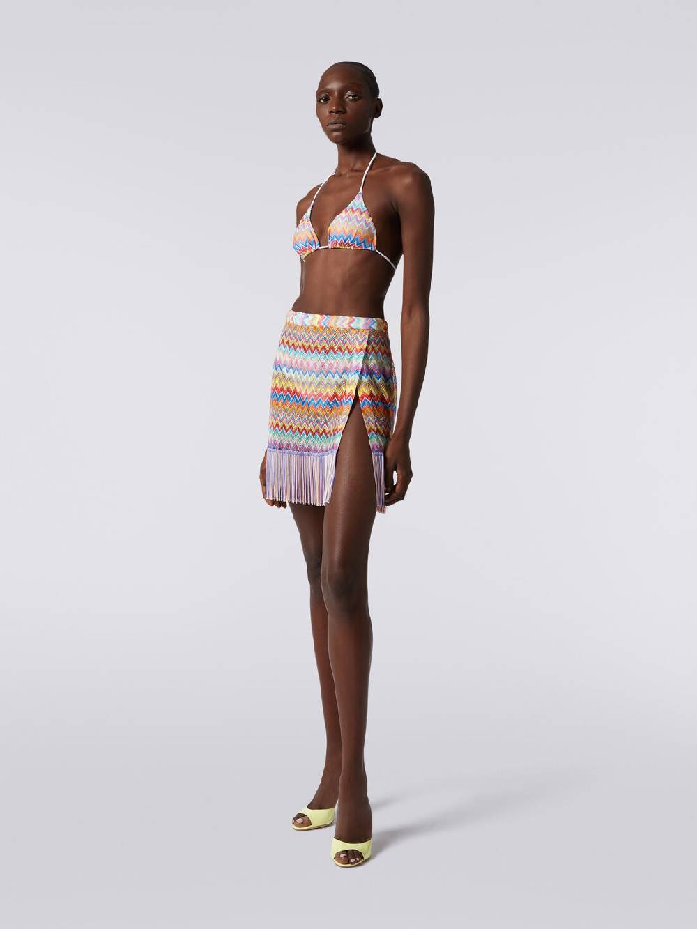 M Missoni Minigonna copricostume a portafoglio con frange Outlet