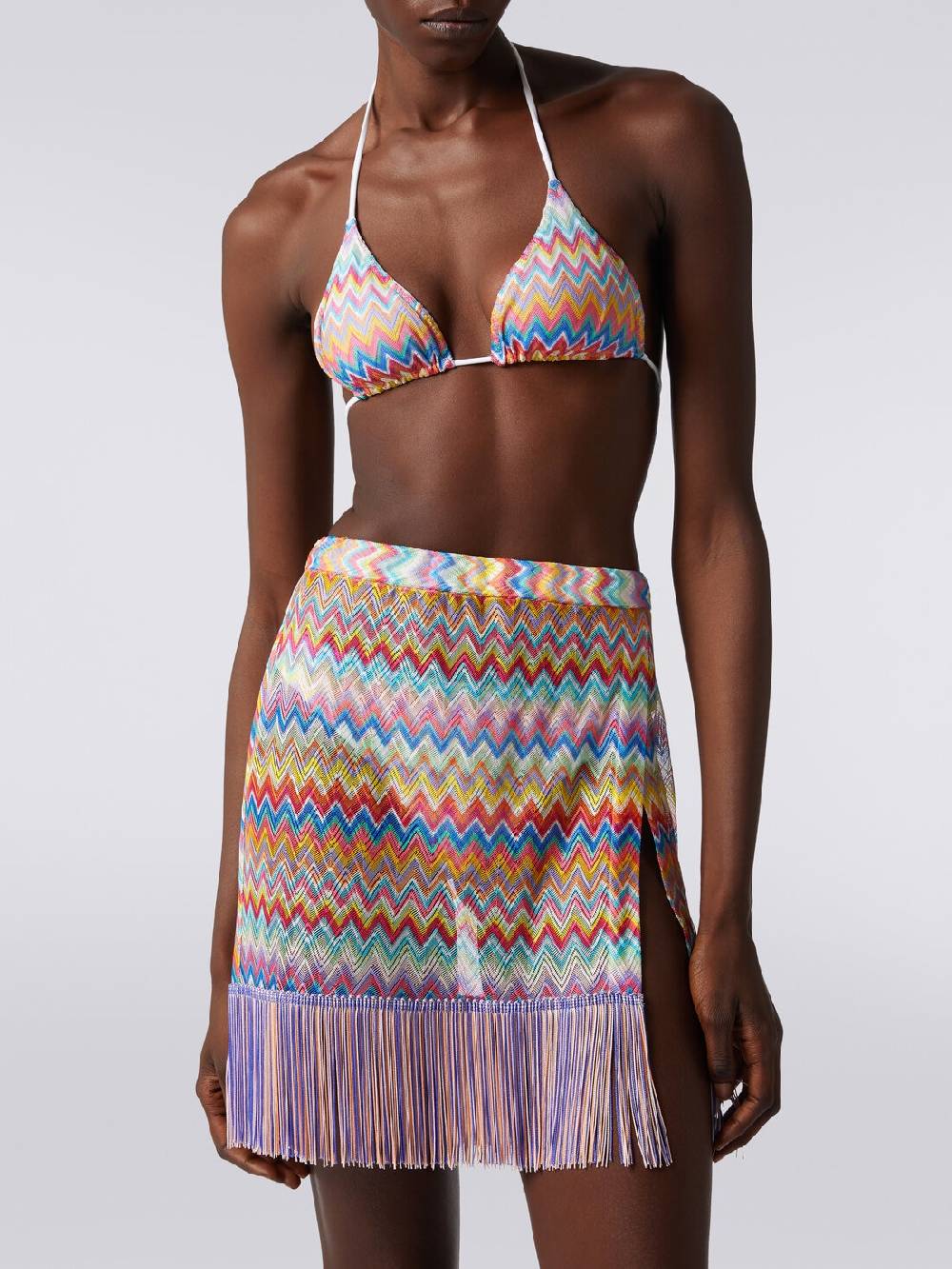 M Missoni Minigonna copricostume a portafoglio con frange Outlet