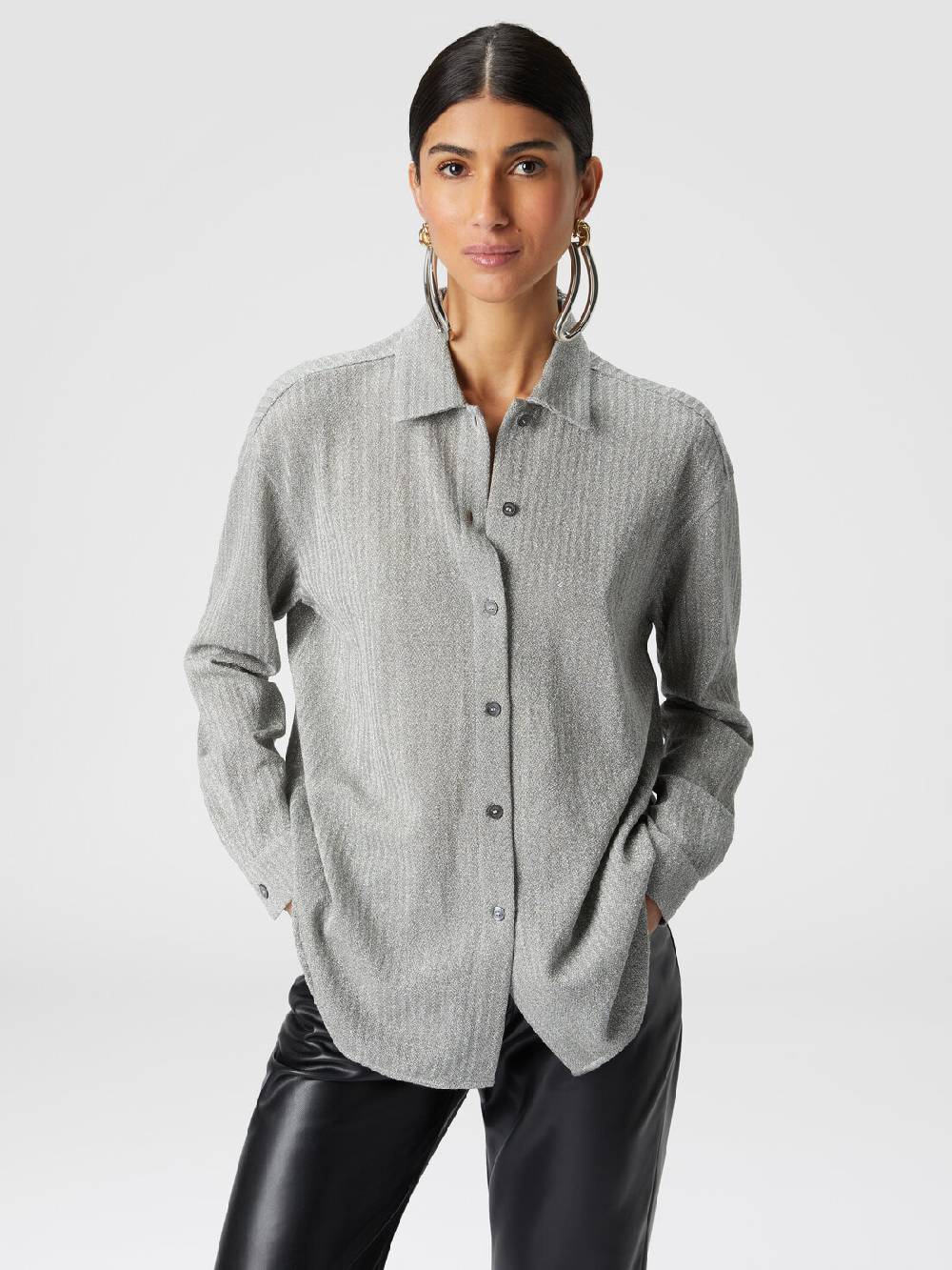 M Missoni Camicia oversize in cotone e viscosa lamé In Saldo
