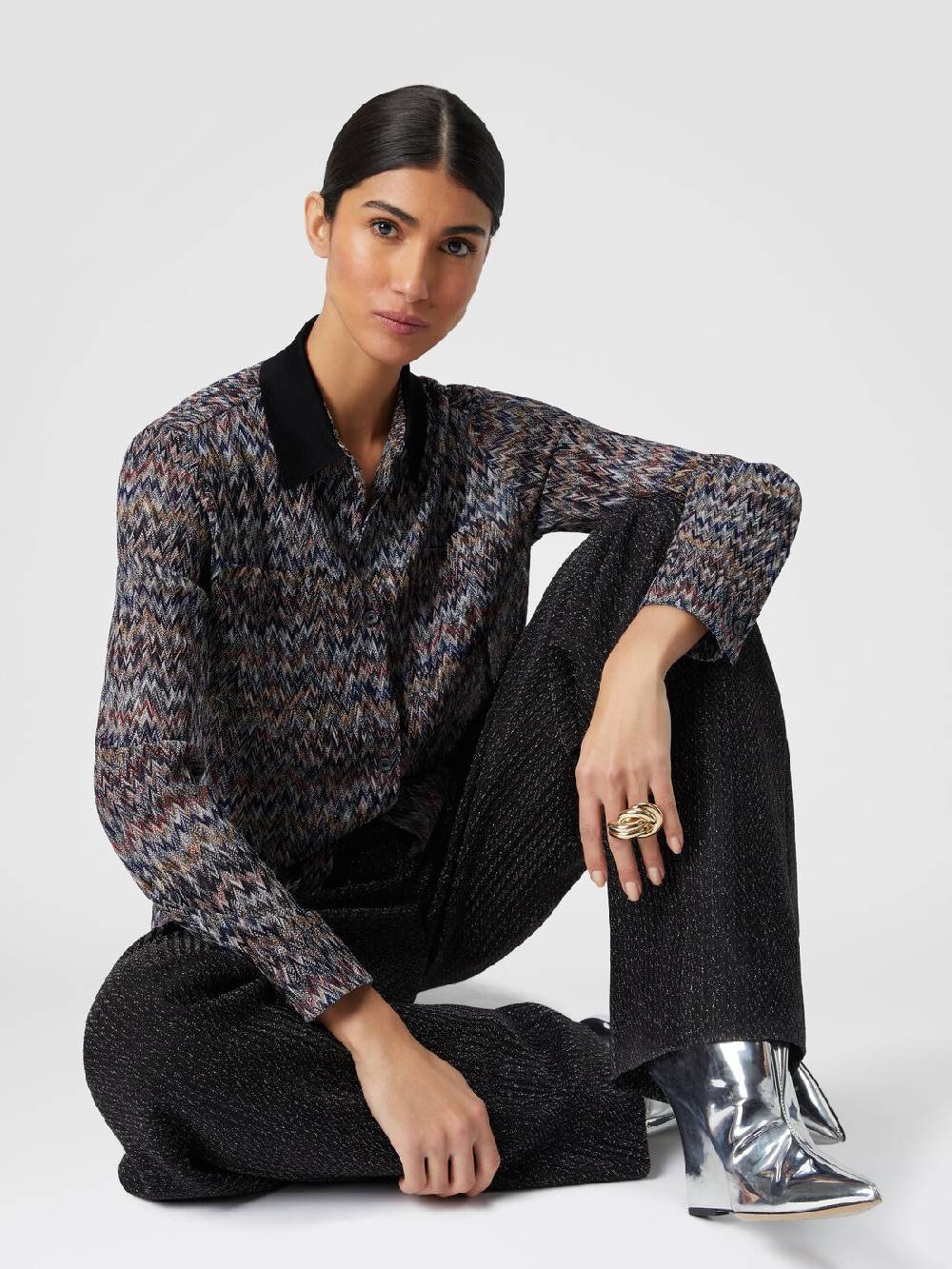 M Missoni Camicia in misto viscosa lamé Nuova