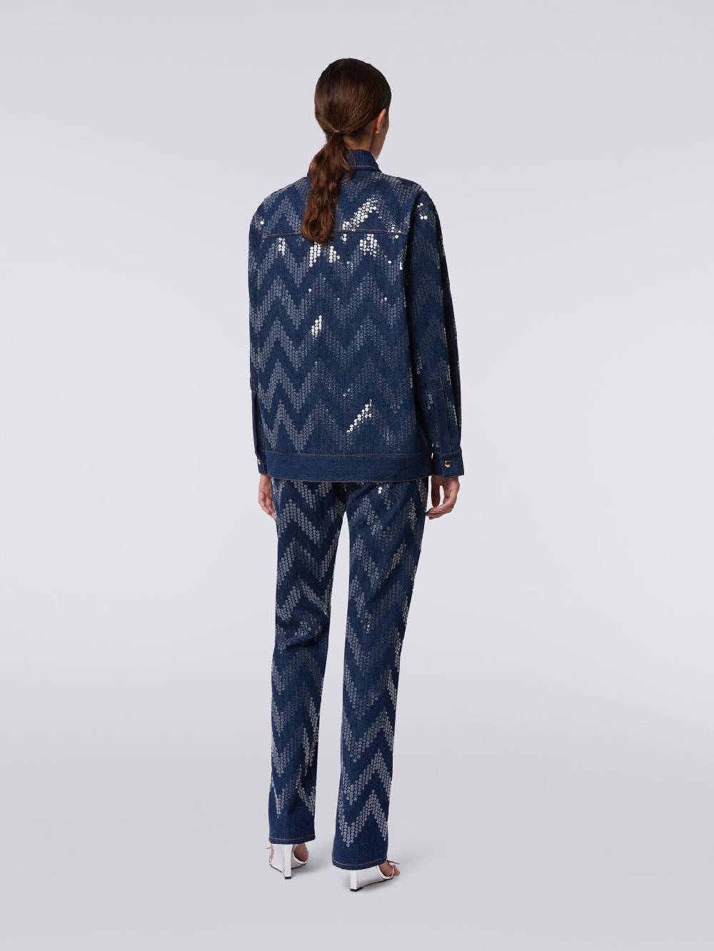 M Missoni Overshirt in denim con applicazione di paillettes Spedizione gratuita