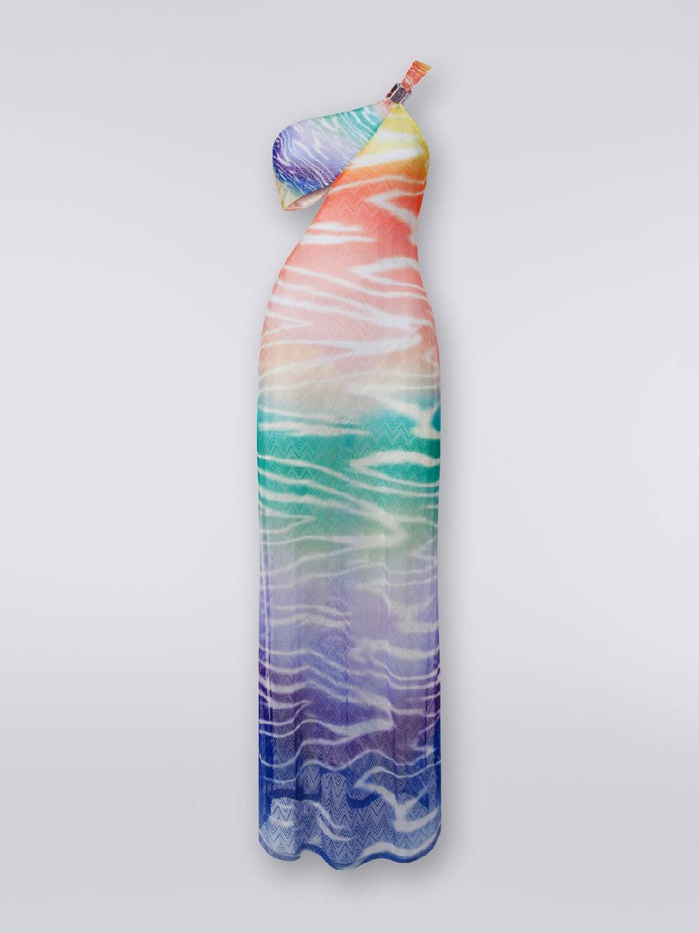 M Missoni Abito copricostume lungo monospalla stampa tie-dye Sconto di tempo limitato