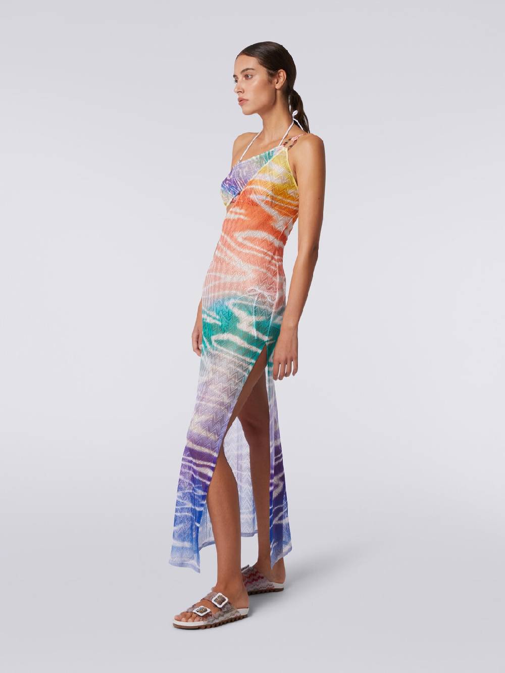 M Missoni Abito copricostume lungo monospalla stampa tie-dye Sconto di tempo limitato