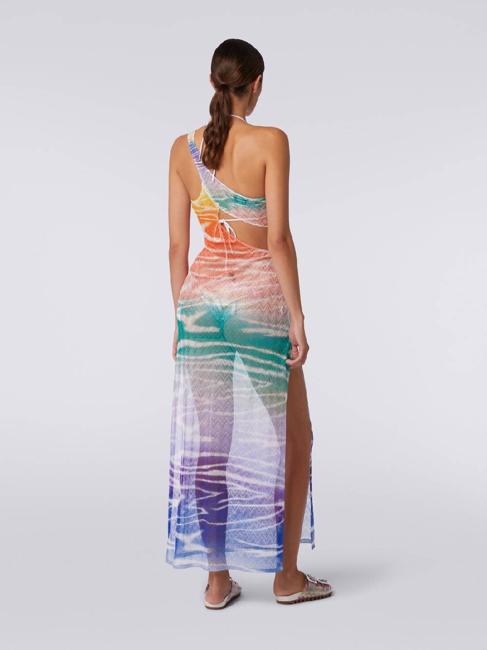 M Missoni Abito copricostume lungo monospalla stampa tie-dye Sconto di tempo limitato