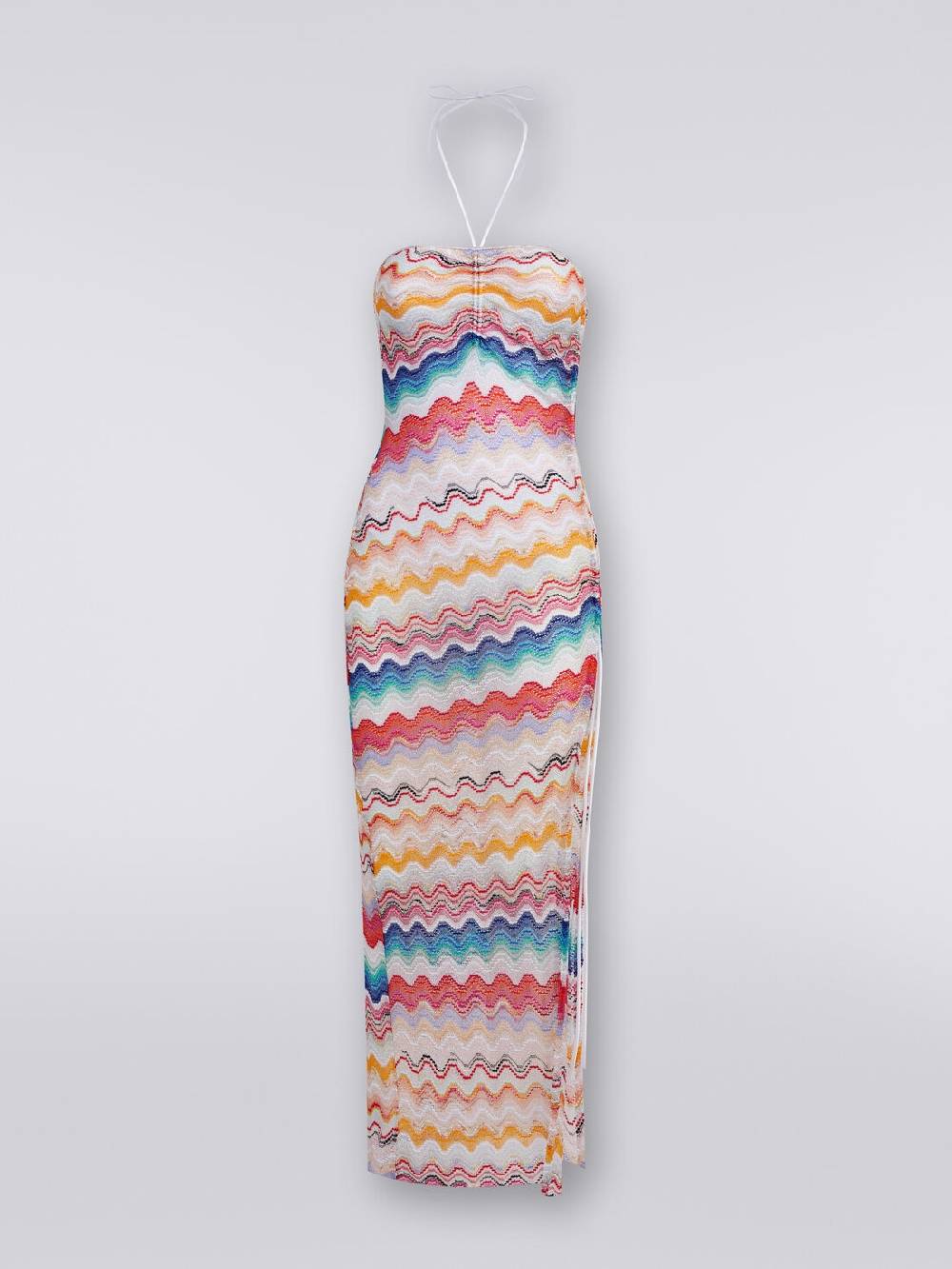 M Missoni Abito copricostume lungo in crochet motivo onda Vendite stagionali