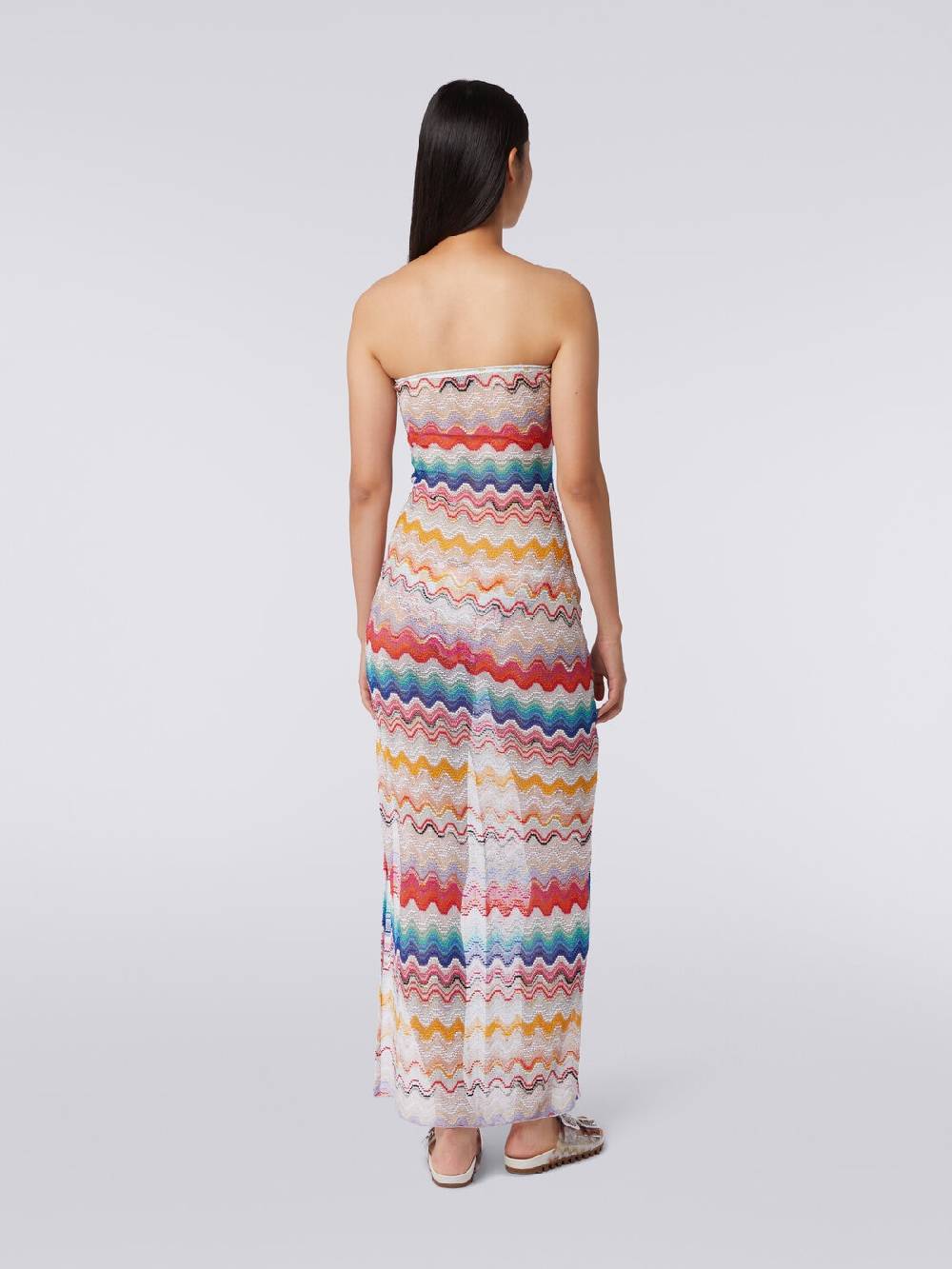 M Missoni Abito copricostume lungo in crochet motivo onda Vendite stagionali