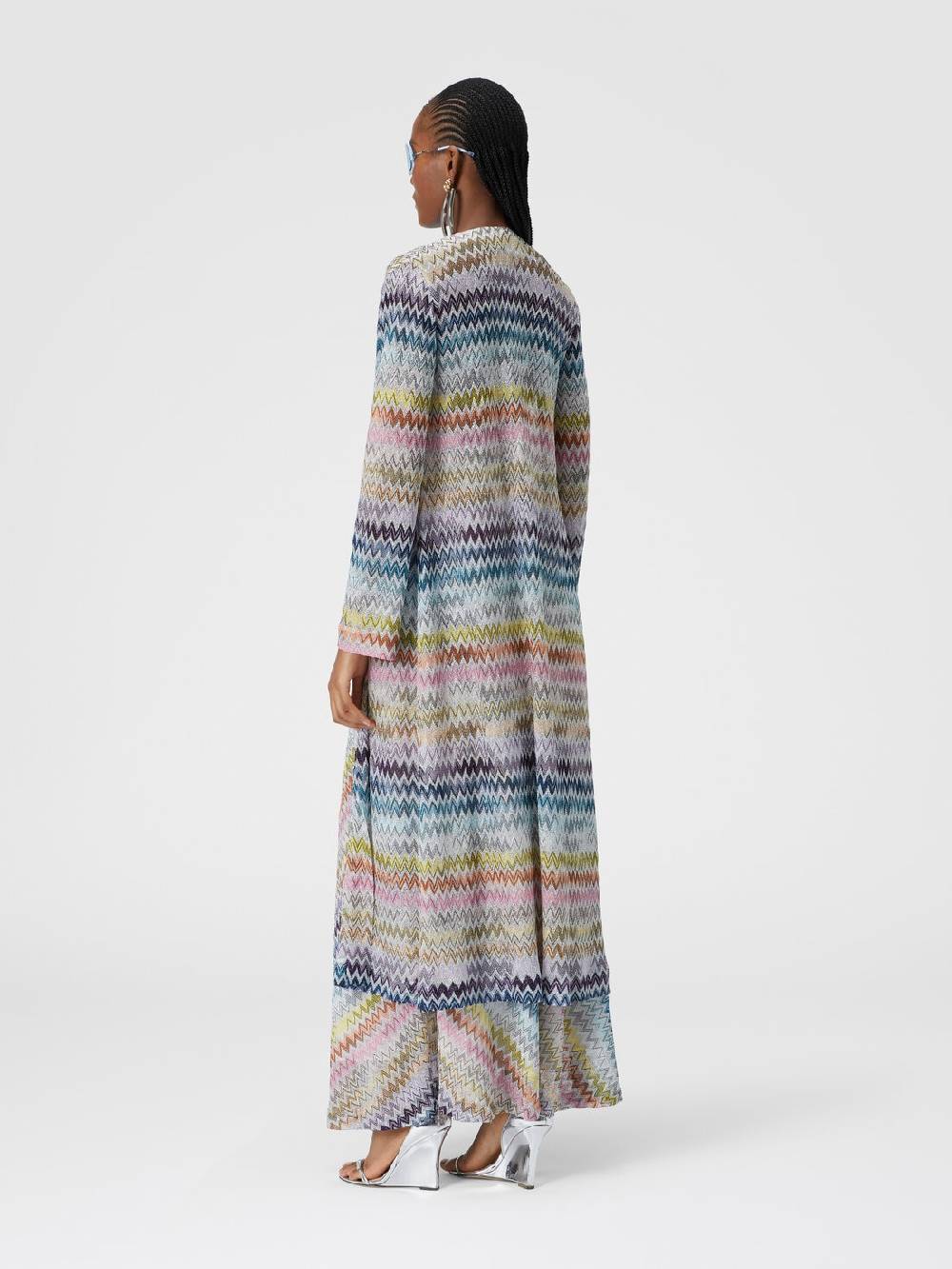 M Missoni Cardigan lungo in misto viscosa zig zag lamé Black Friday
