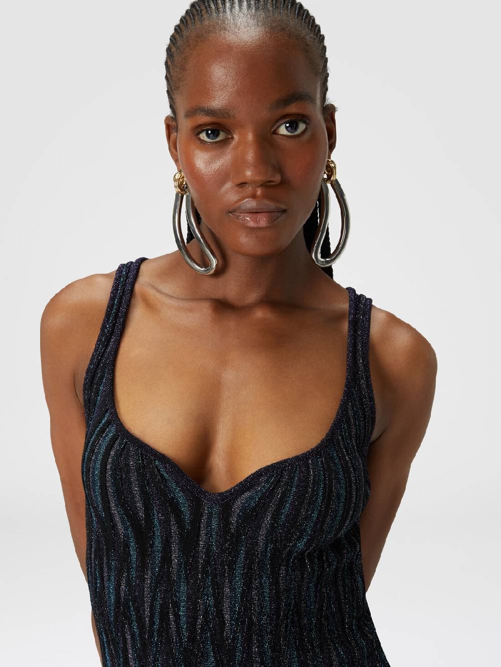 M Missoni Mini-abito motivo diamante lamé con scollatura a cuore Cyber Monday