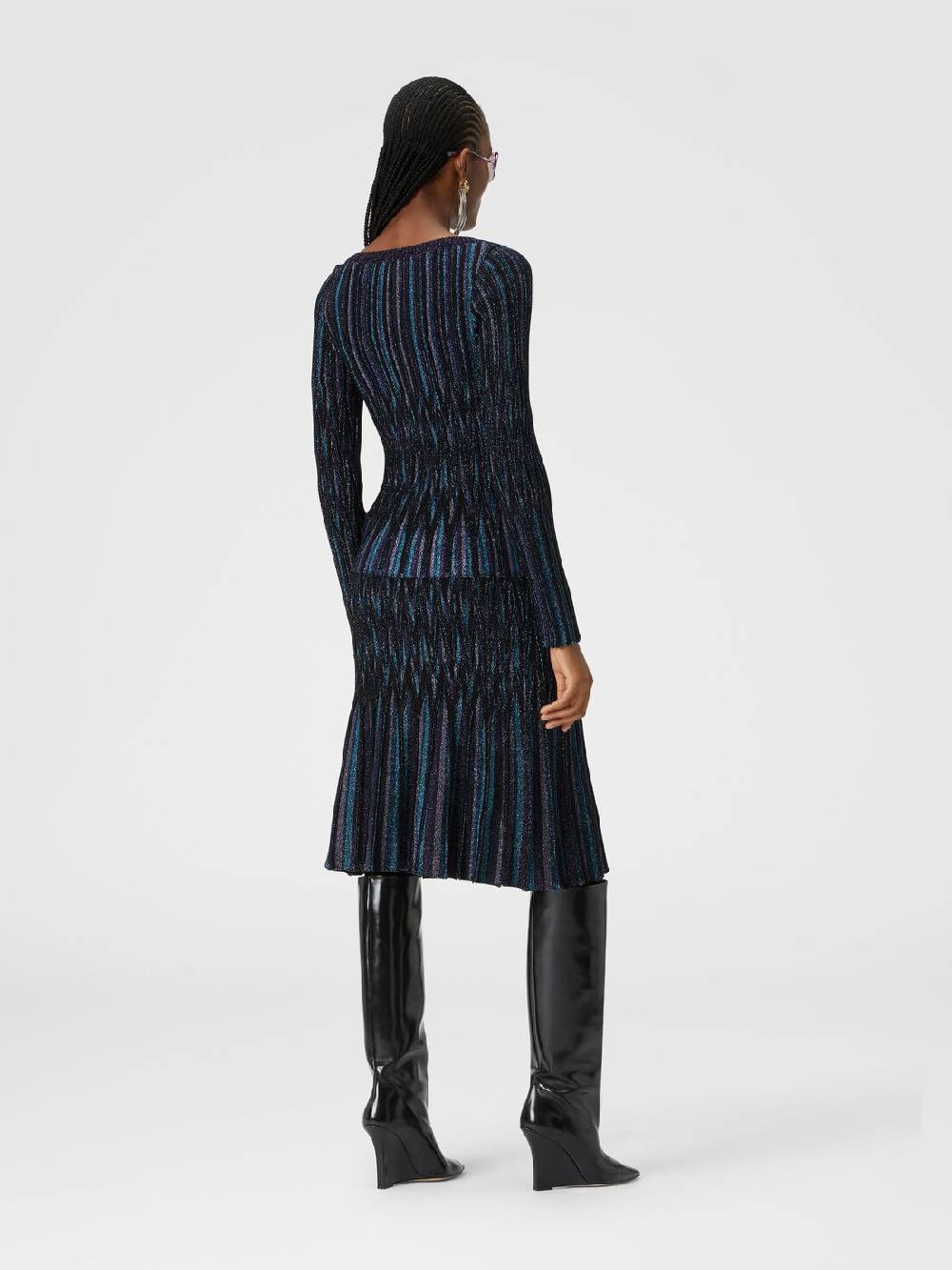 M Missoni Gonna midi svasata motivo diamante lamé Offerta natalizia