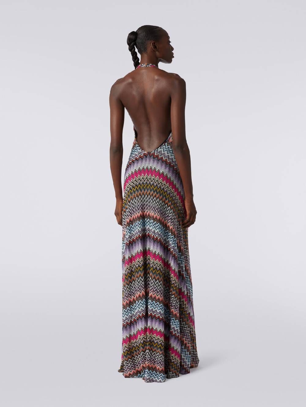 M Missoni Abito lungo in viscosa zig zag con lurex Offerta Pasqua