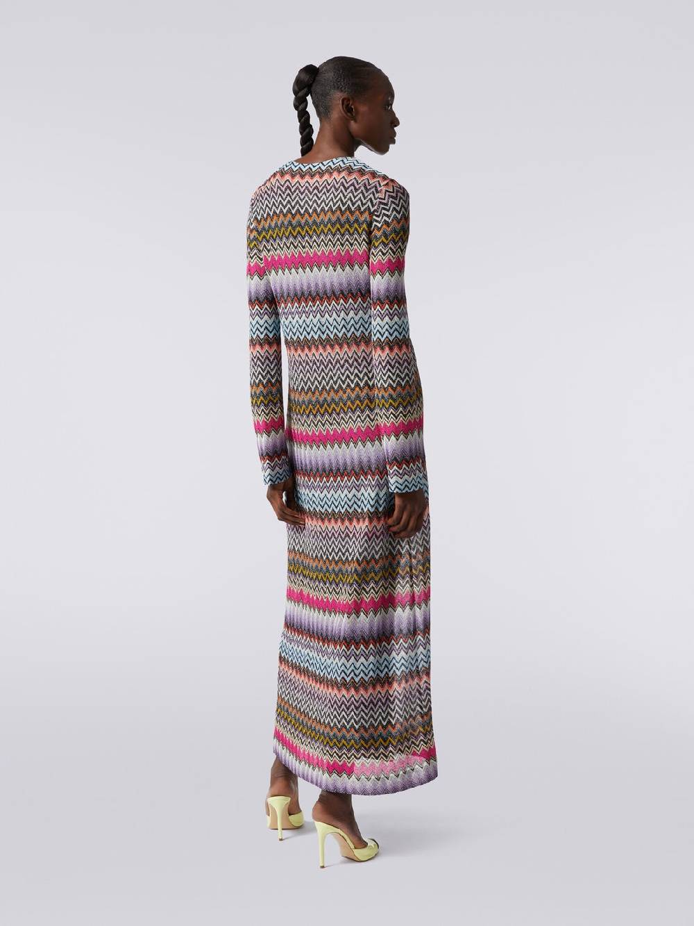 M Missoni Cardigan lungo in viscosa zig zag con lurex Offerta per la Festa della Mamma