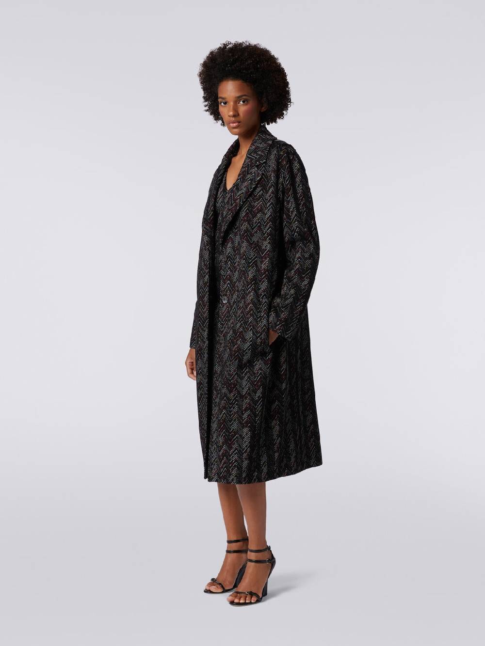 M Missoni Cappotto monopetto in misto lana zig zag Offerta Anniversario