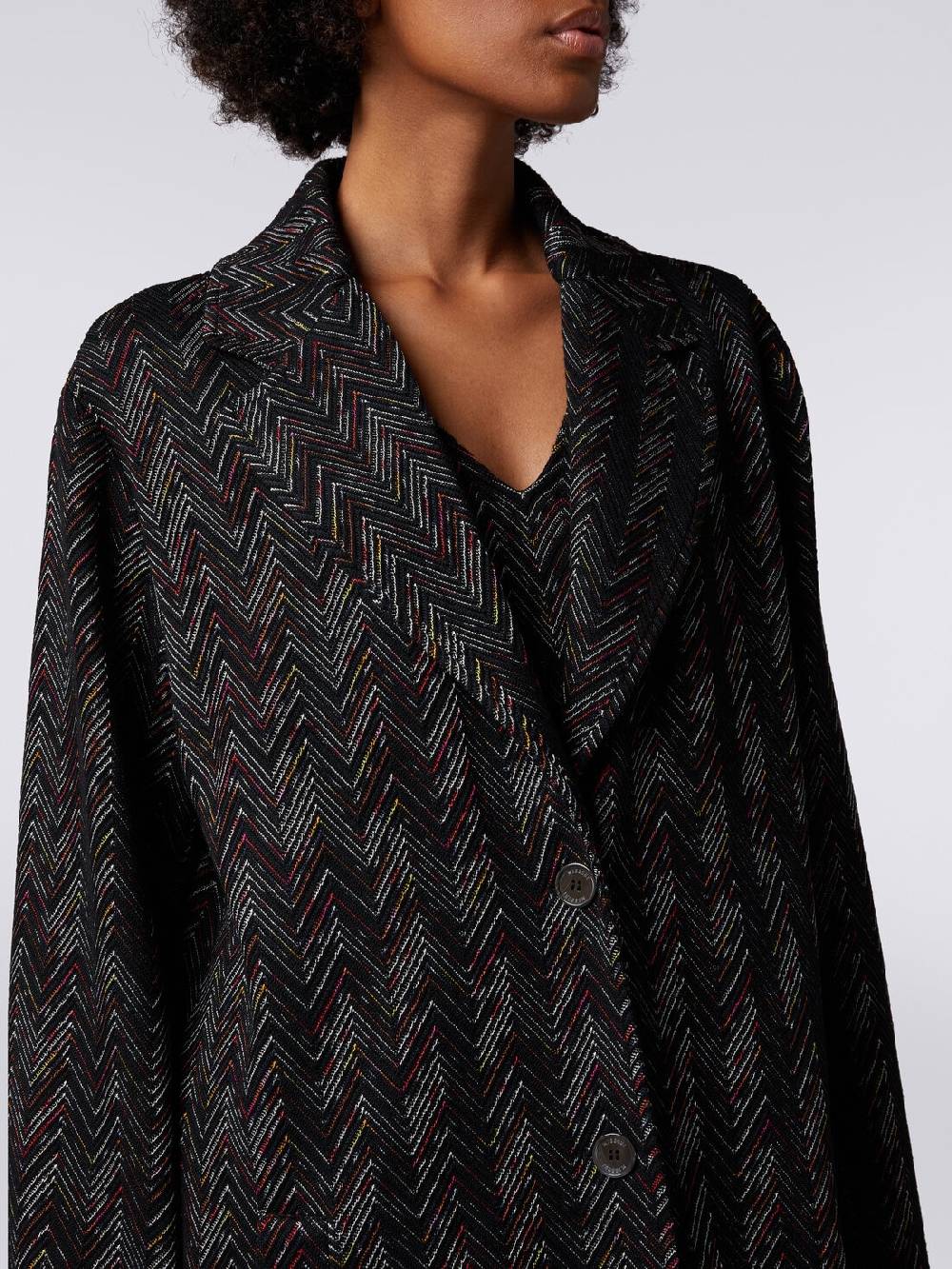 M Missoni Cappotto monopetto in misto lana zig zag Offerta Anniversario