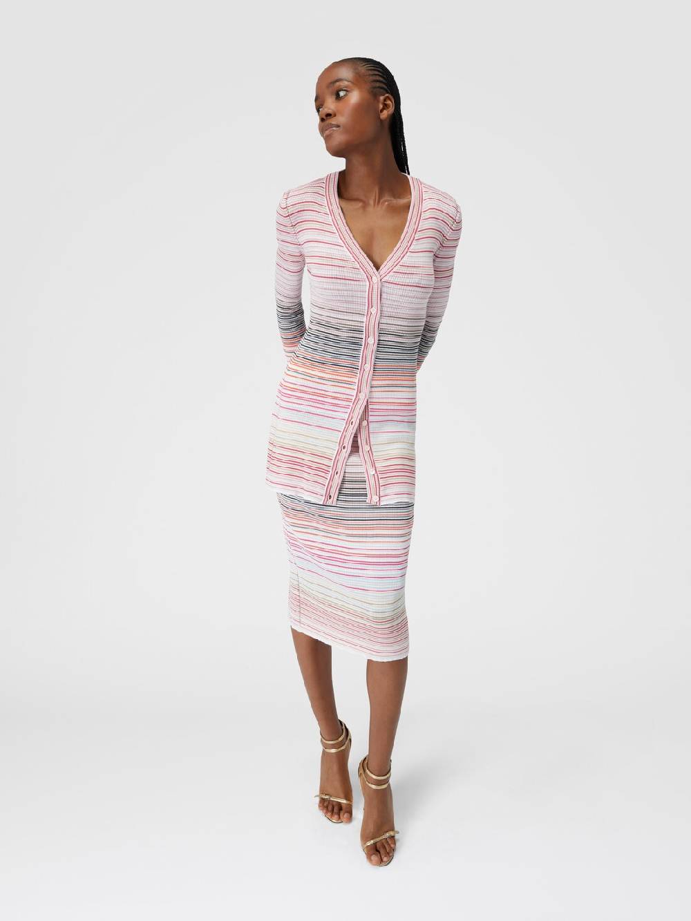 M Missoni Cardigan in cotone e viscosa a righe Smaltimento dello stoccaggio