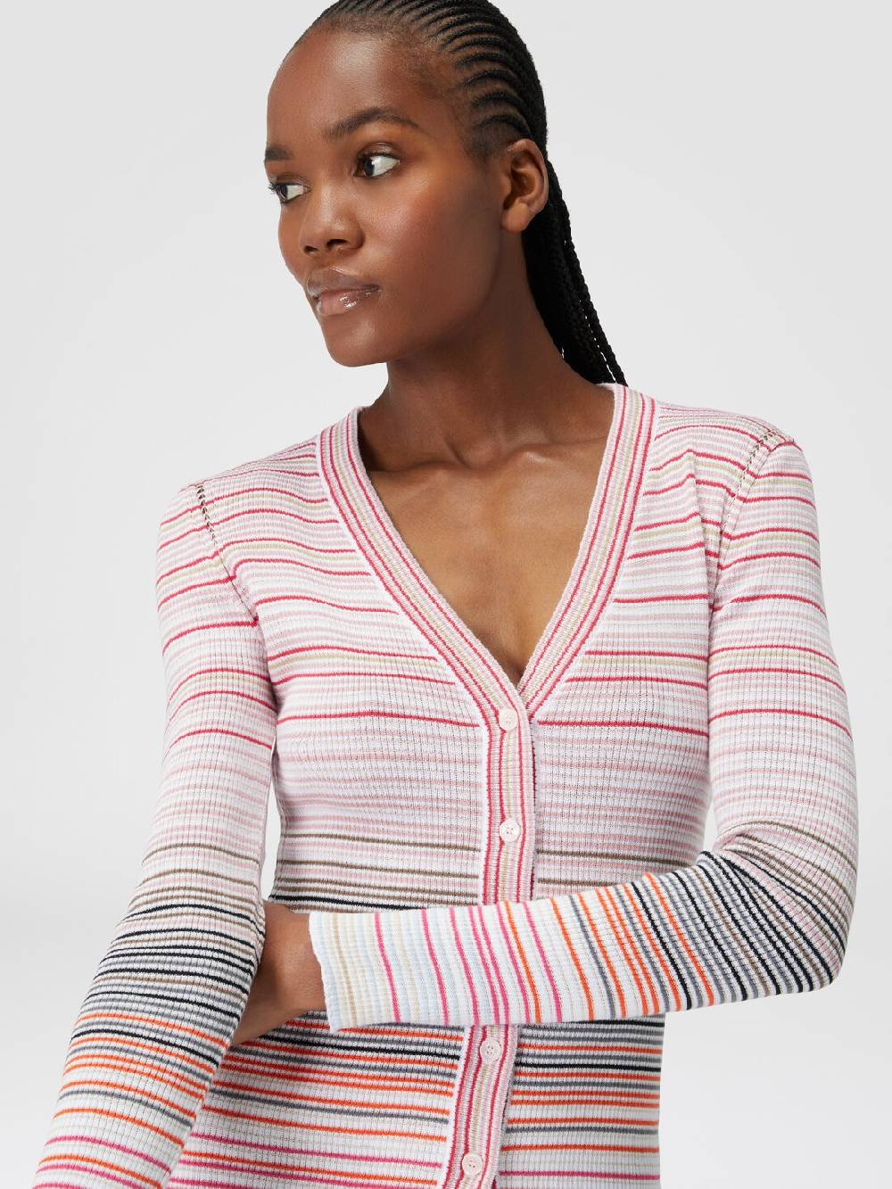 M Missoni Cardigan in cotone e viscosa a righe Smaltimento dello stoccaggio