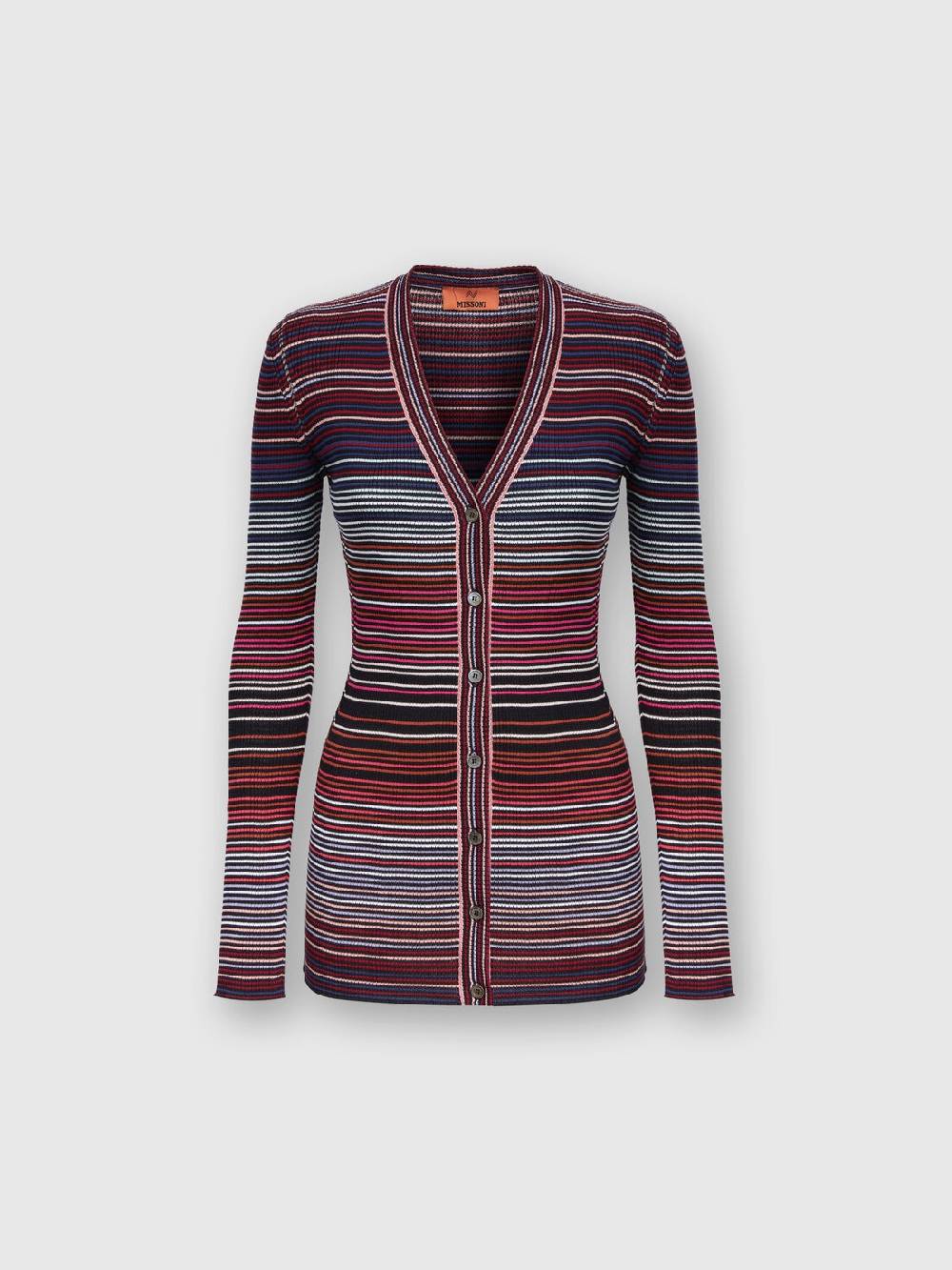 M Missoni Cardigan in cotone e viscosa a righe Vendita calda