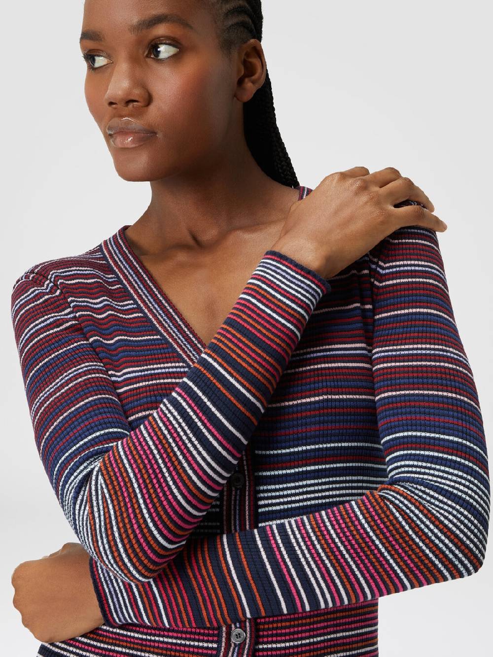 M Missoni Cardigan in cotone e viscosa a righe Vendita calda