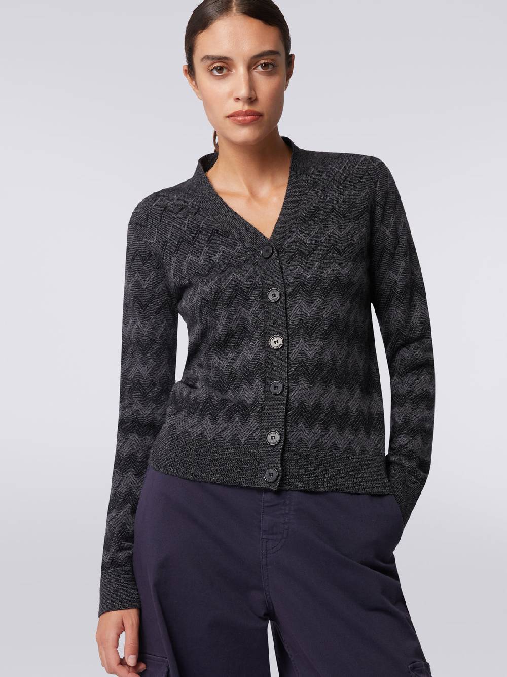 M Missoni Cardigan con scollo a V in cachemire con zig zag Offerta migliore