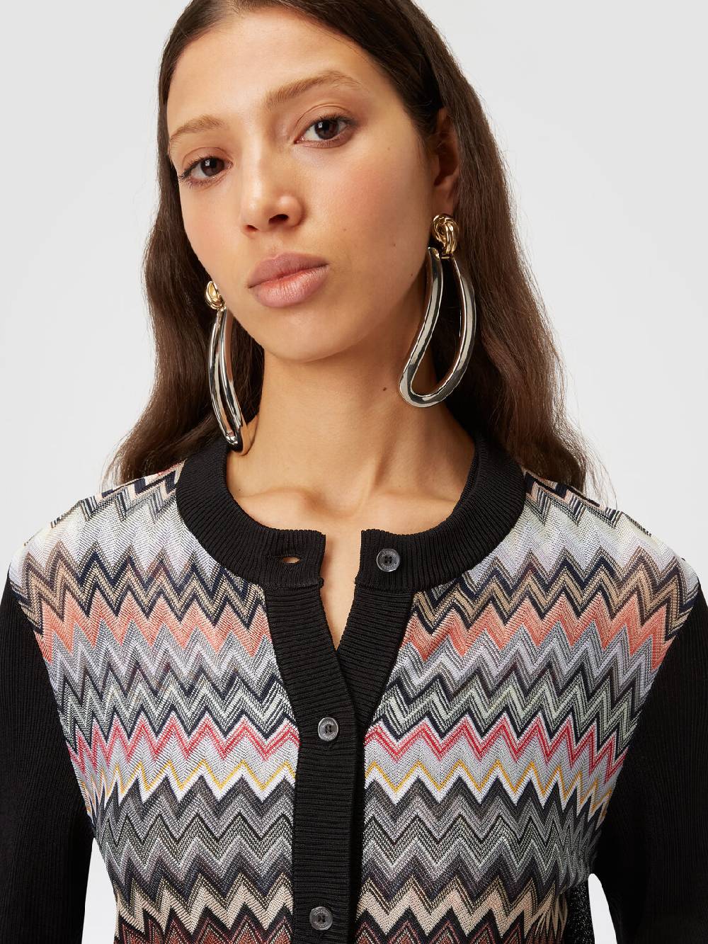 M Missoni Cardigan corto in viscosa chevron Latest fashion
