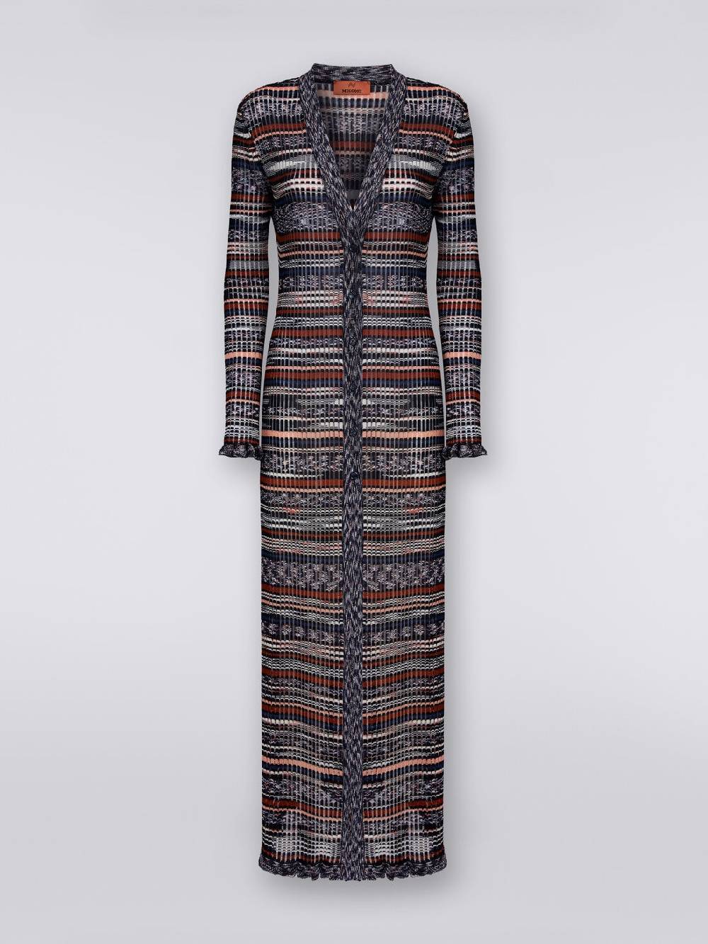 M Missoni Cardigan lungo a costine in viscosa fiammata Online Outlet