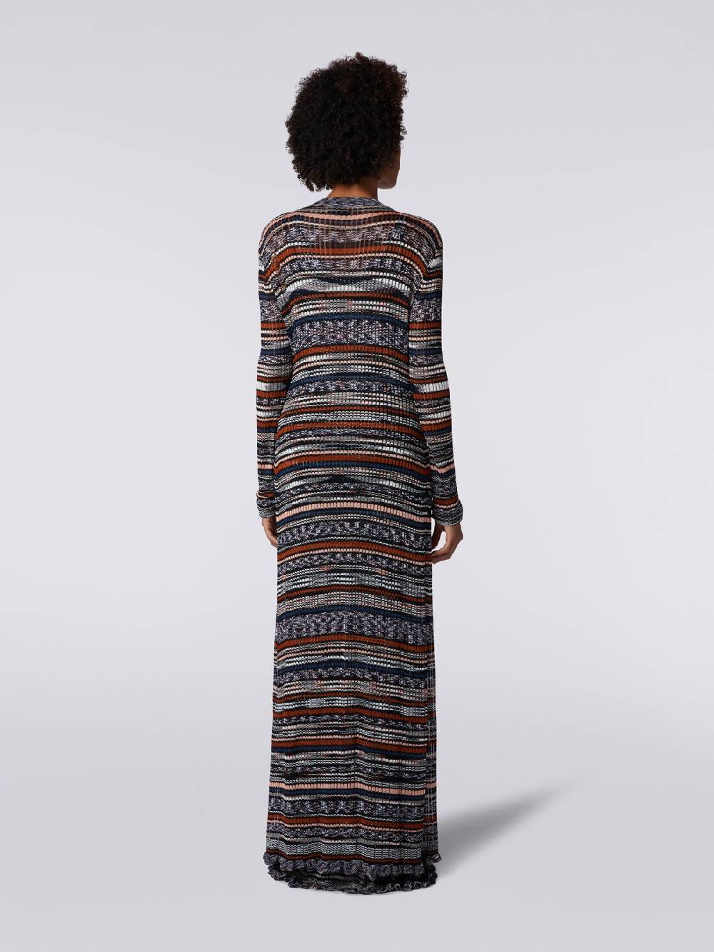 M Missoni Cardigan lungo a costine in viscosa fiammata Online Outlet