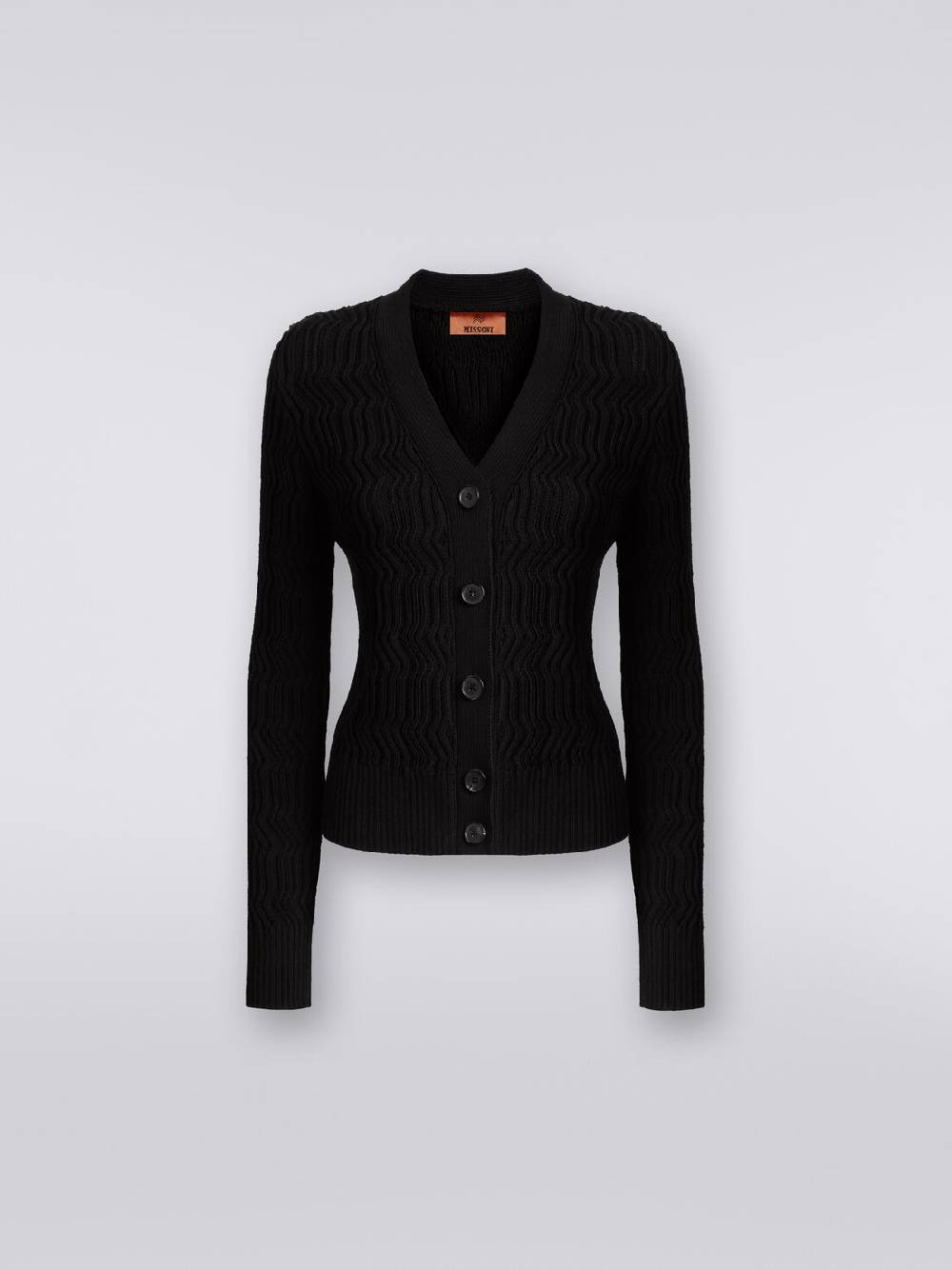 M Missoni Cardigan in cotone con nervature verticali a rilievo Lightning offer