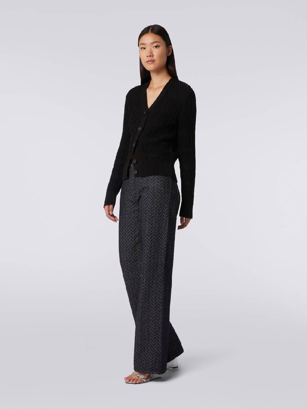M Missoni Cardigan in cotone con nervature verticali a rilievo Lightning offer