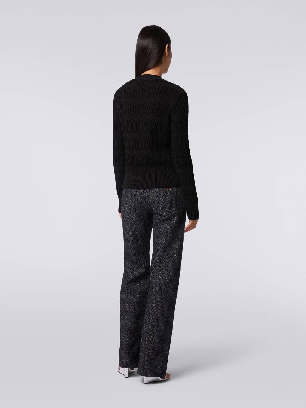 M Missoni Cardigan in cotone con nervature verticali a rilievo Lightning offer