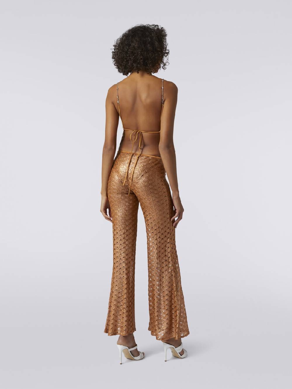 M Missoni Pantaloni copricostume effetto pizzo con fondo svasato Offerte stagionali