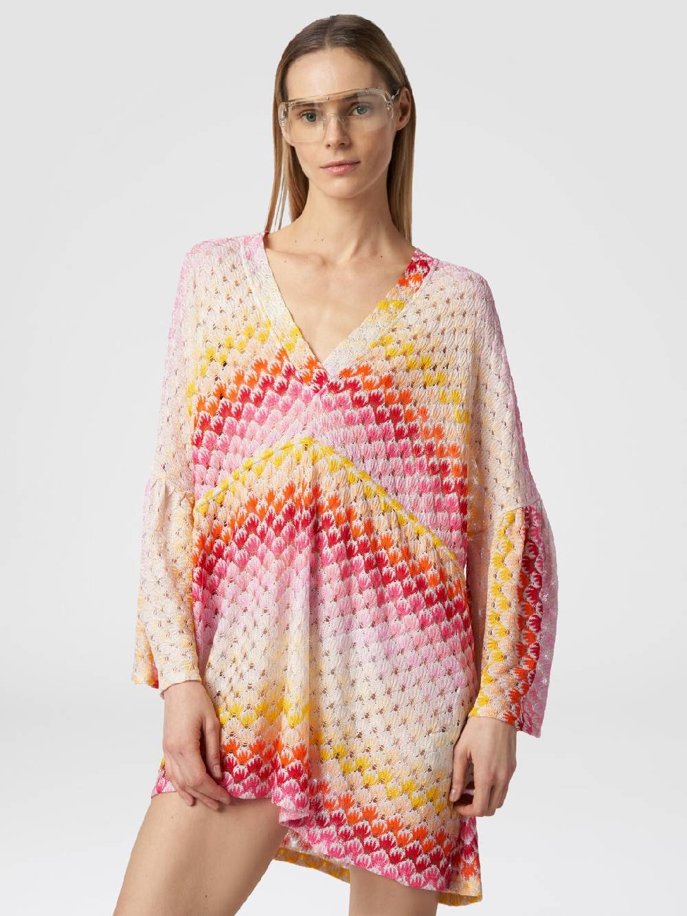 M Missoni Caftano copricostume corto effetto pizzo con lurex Offerte speciali