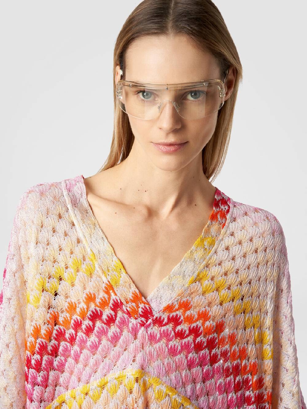 M Missoni Caftano copricostume corto effetto pizzo con lurex Offerte speciali